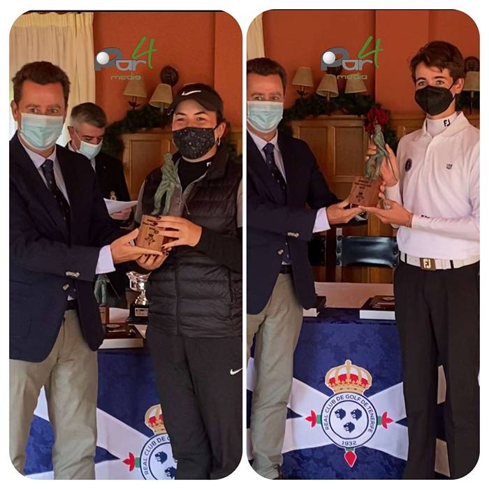 Eva Martínez Calavia y Álvaro Roldós Perera, vencedores de la XIV Copa Peñón del Real Club de Golf de Tenerife.