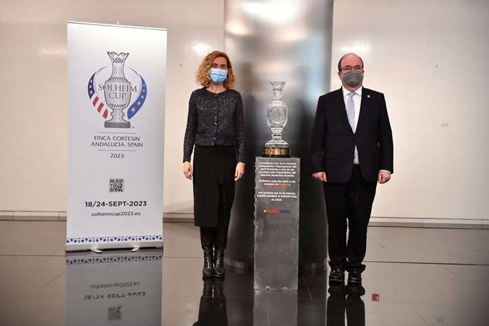 La Solheim Cup, recibida por Meritxell Batet y Miquel Iceta en el Congreso de los Diputados