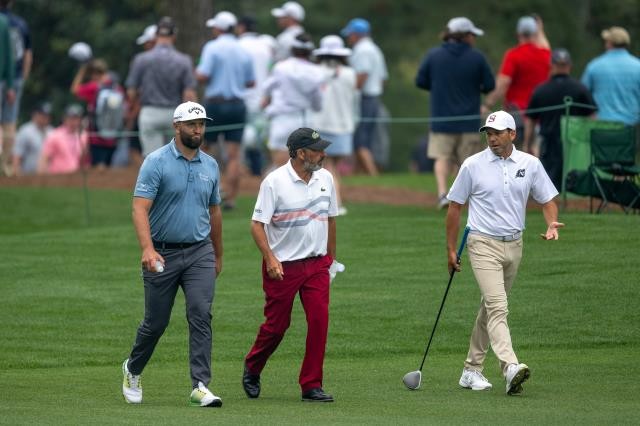 Jon Rahm, Sergio García y Olazábal en Augusta National.