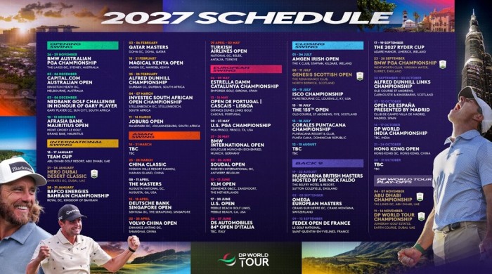 El DP World Tour anuncia su calendario mundial de torneos para 2027.